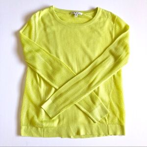 Cabi Long Sleeve Sweater Lemon Lime Green Medium